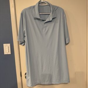 Peter Millar Polo Shirt Mens XL Blue White Striped Featherweight UPF 50+ Golf